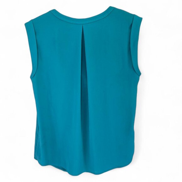 J. Crew Womens Sleeveless Teal Top 8 Petite Flowy Lightweight Blouse - Picture 2 of 9